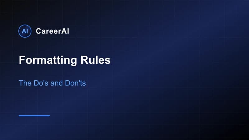 \tFormatting Rules
