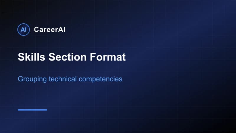 \tSkills Section Format